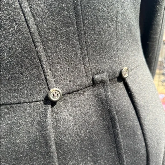 STUNNING vintage Ralph Lauren Rugby Black Long Single-Breasted Tailored Coat - Picture 8 of 16